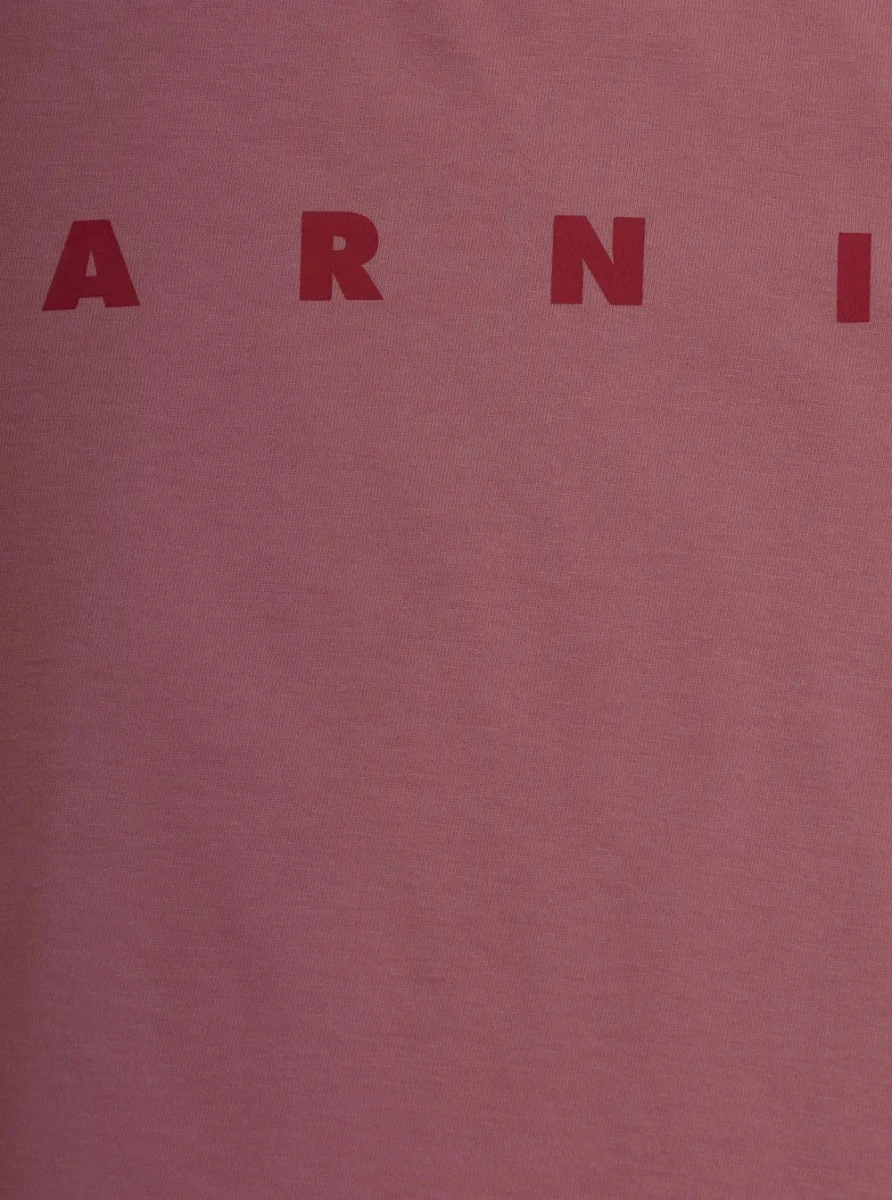 Tricou Pink Crew Neck T-Shirt with Logo lettering in cotton Girl - Img 3