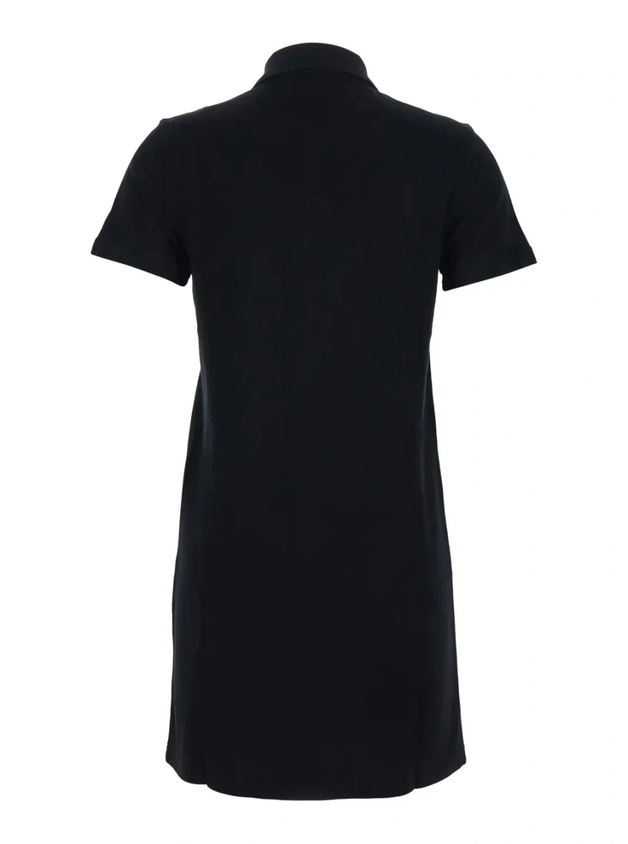 Tricou Polo Black Cotton Embroidered Pique Polo Dress - Img 2