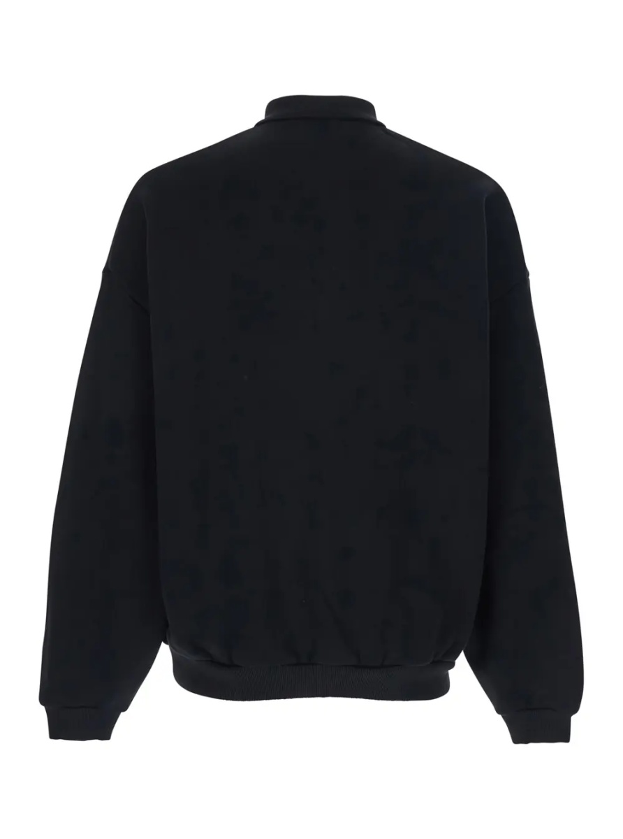 Tricou Polo Black Polo Collar Sweatshirt with Front Logo in Cotton for Men - Img 2