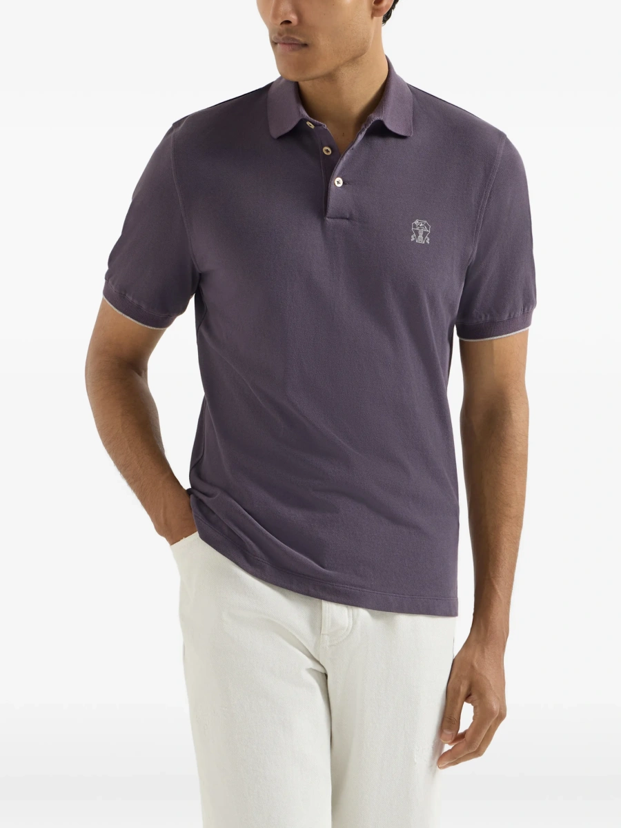 Tricou Polo Brunello Cucinelli violet - Img 4
