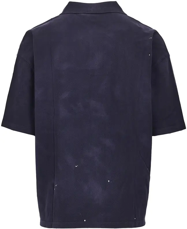 Tricou polo Carhartt albastru din piquet - Img 3