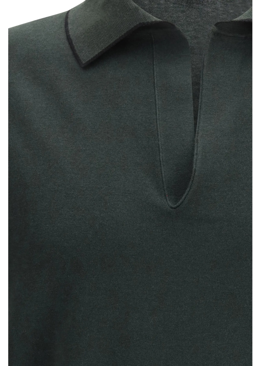 Tricou Polo Cotton and silk blend Polo Shirt - Img 3