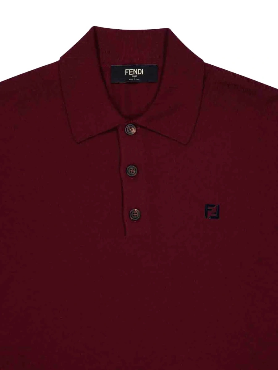 Tricou polo Fendi mov din lana - Img 5