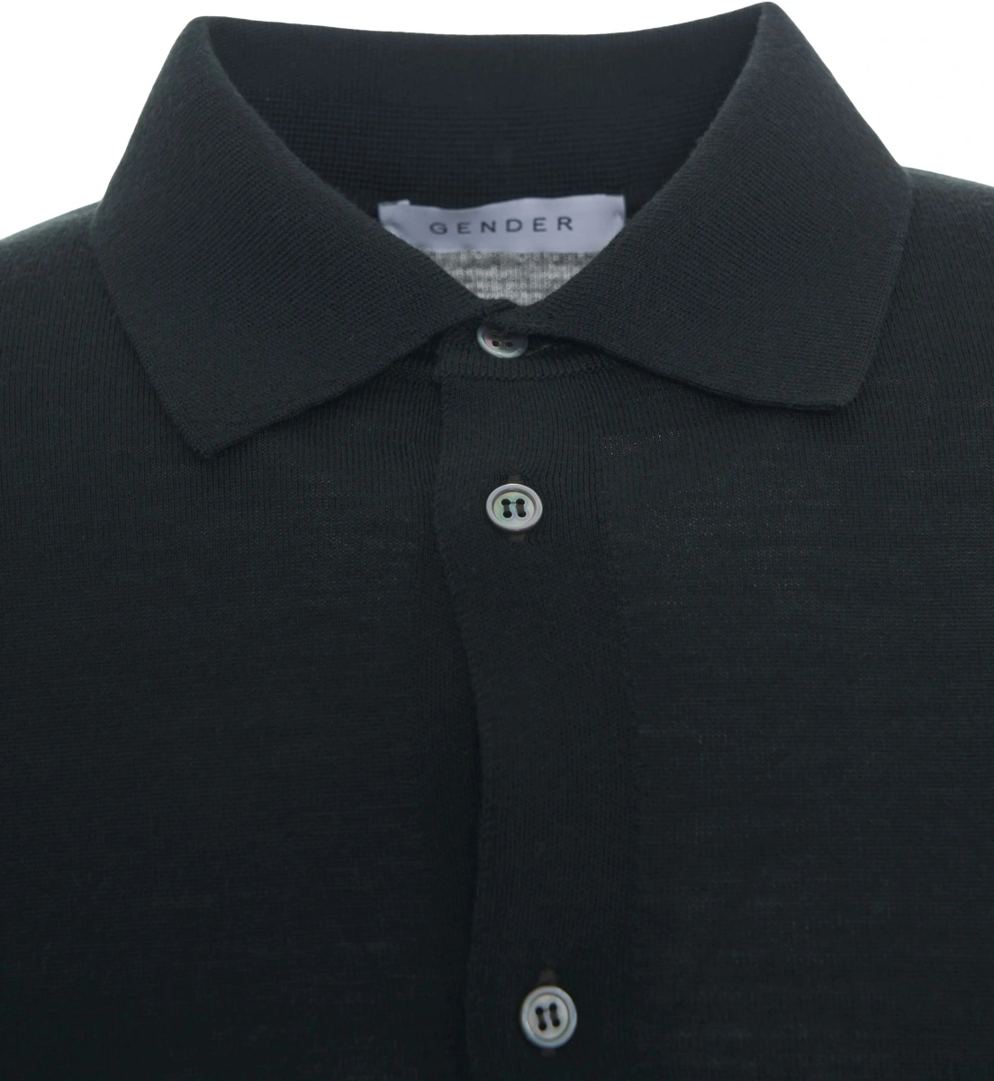 Tricou polo Gender verde din lana - Img 4
