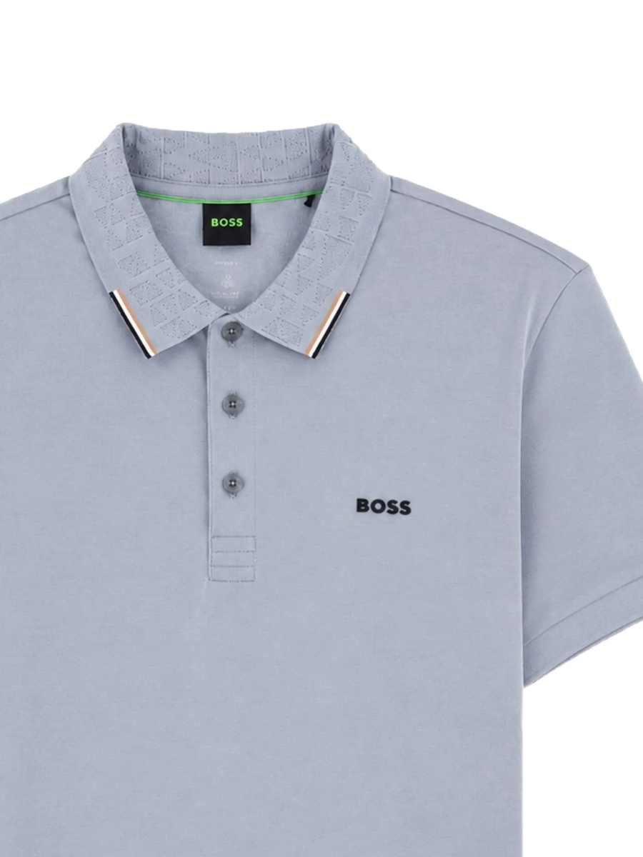 Tricou Polo Hugo Boss gri din elastan si bumbac - Img 2
