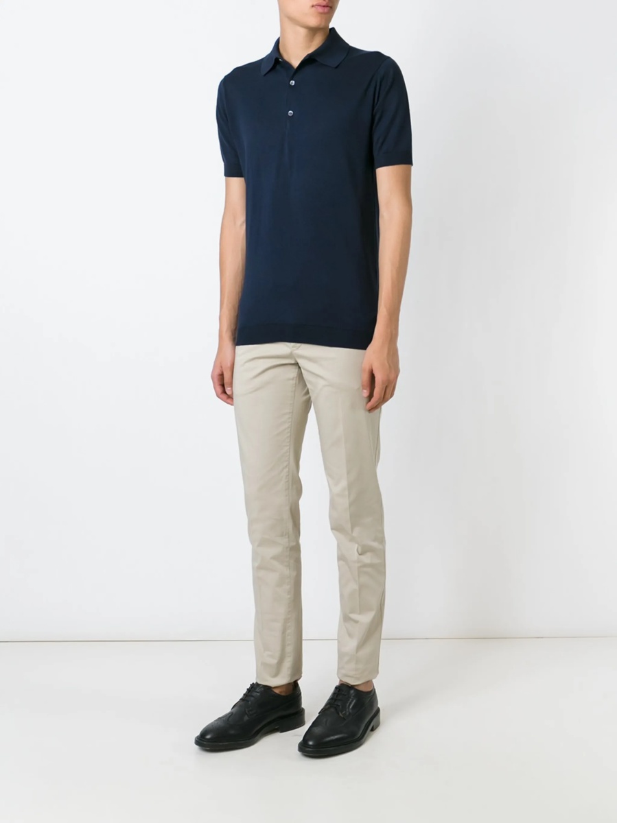 Tricou Polo John Smedley albastru - Img 4