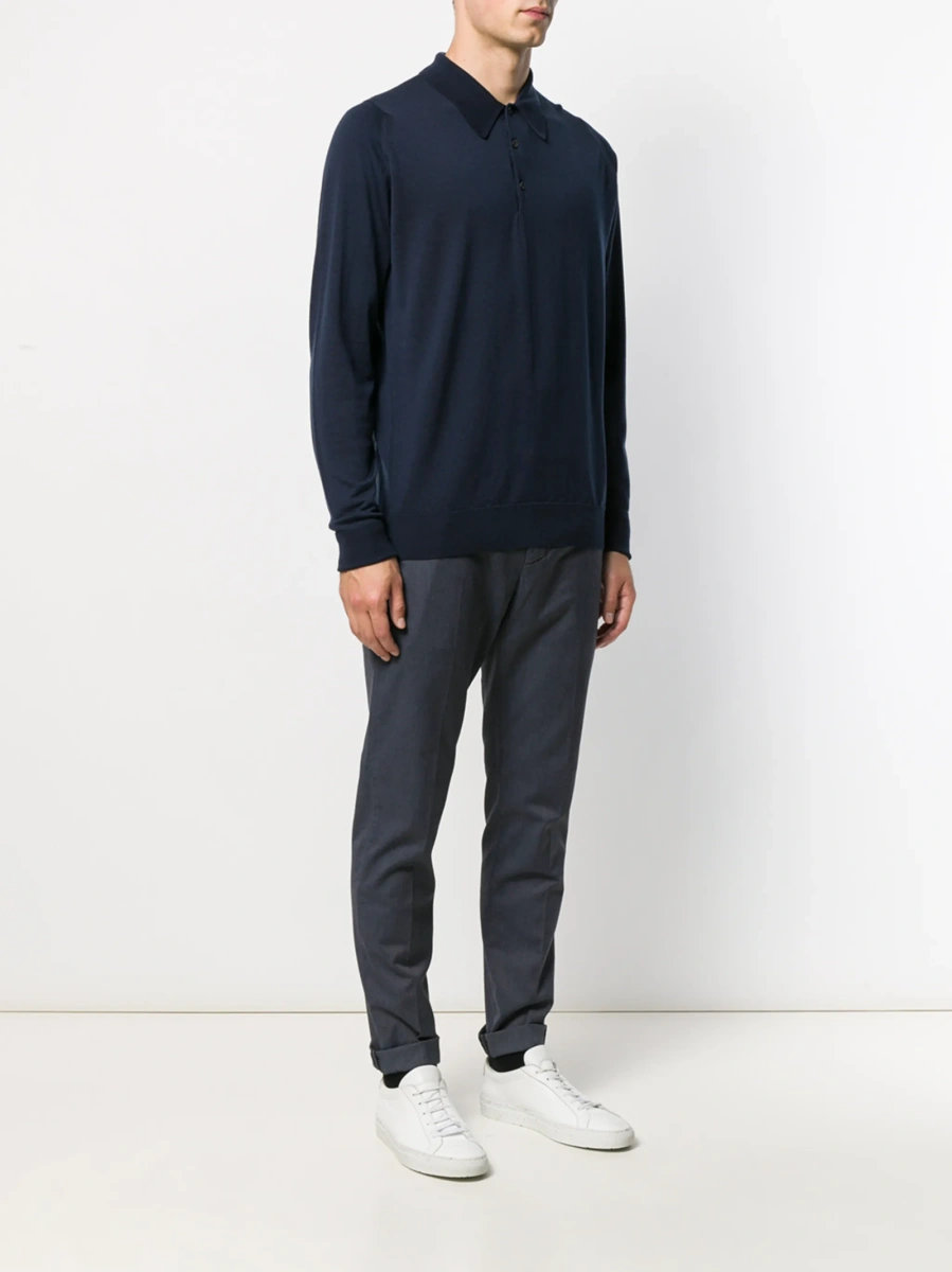 Tricou Polo John Smedley albastru - Img 3