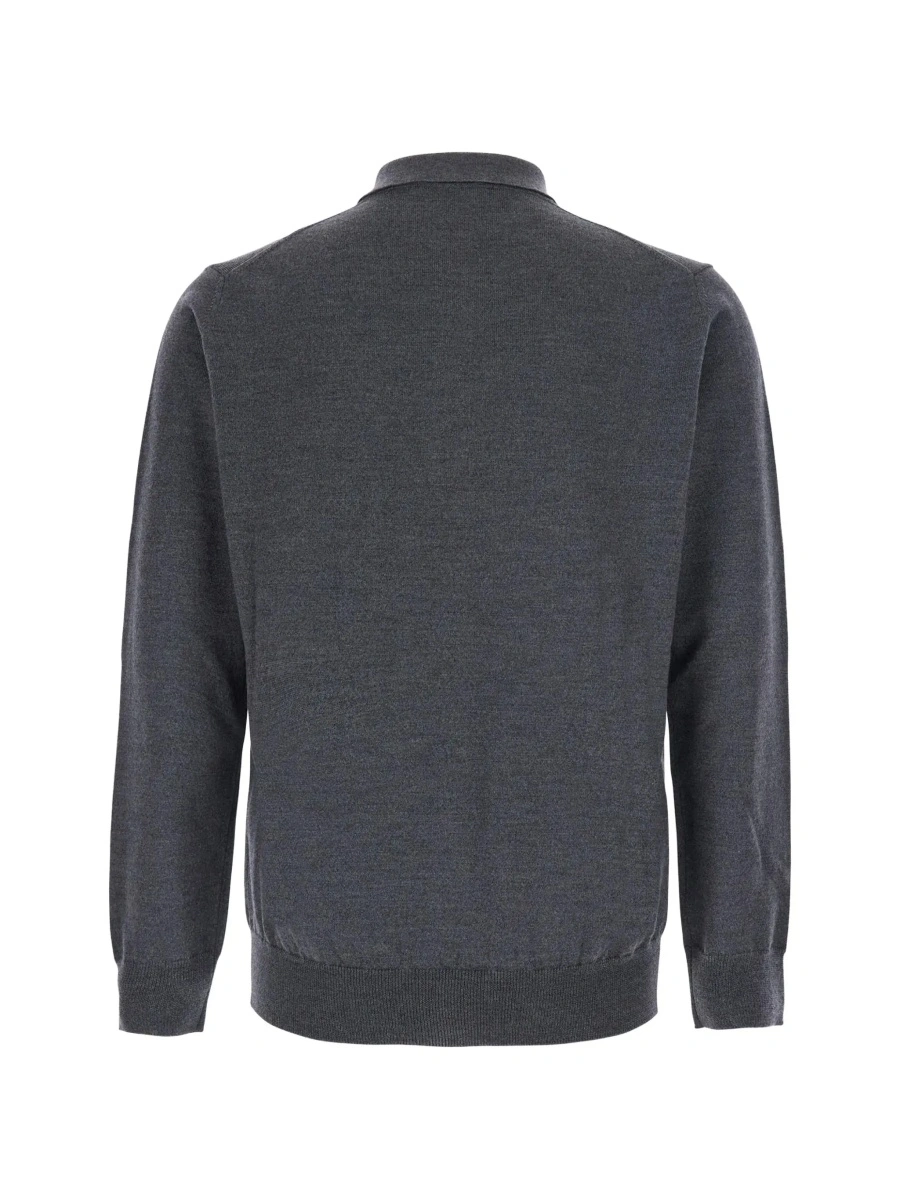 Tricou polo Kangra gri din lana - Img 4