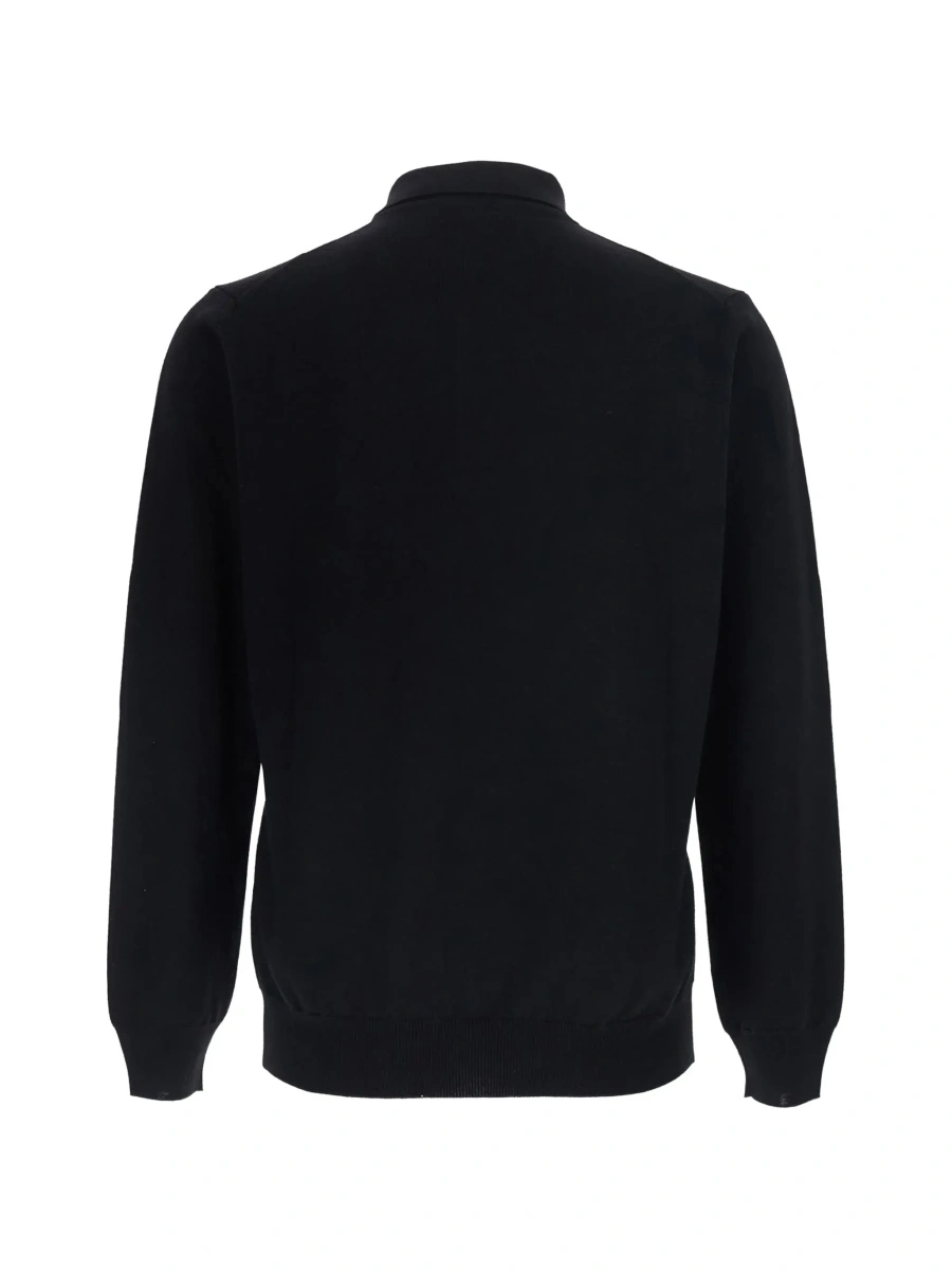 Tricou polo Kangra negru din lana merinos - Img 4