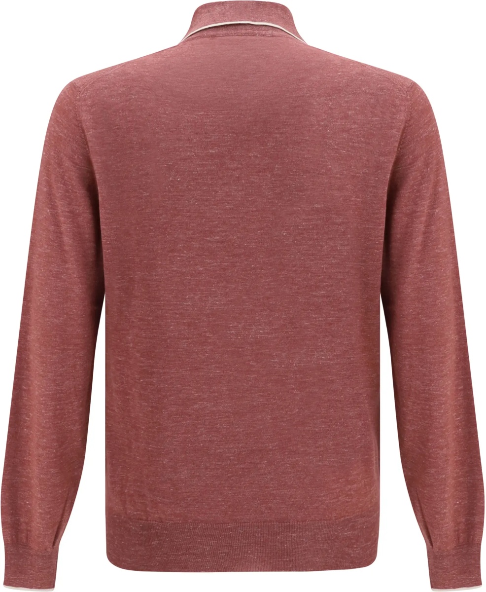 Tricou Polo Lightweight cashmere, silk and hemp knit Polo - Img 2