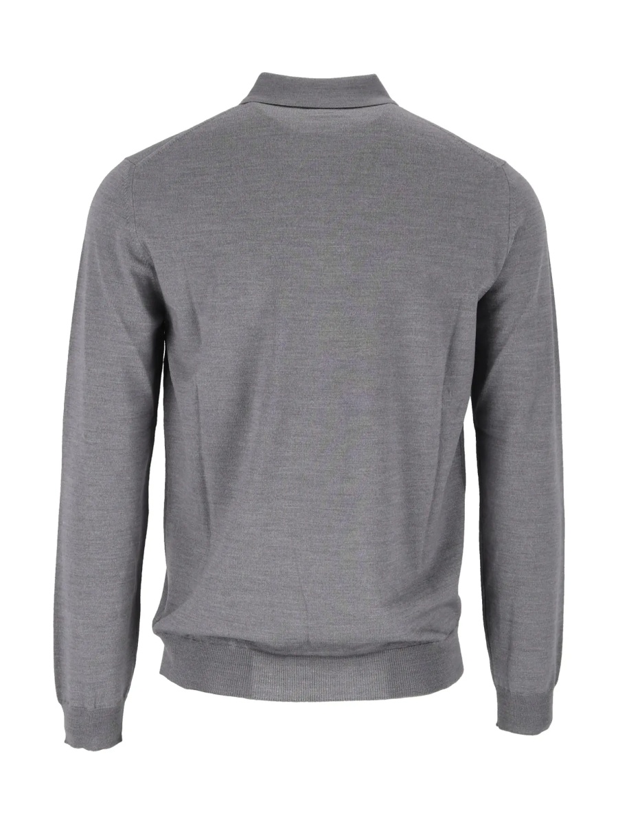 Tricou Polo MEDIUM GREY MELANGE LONG SLEEVE POLO SHIRT - Img 3