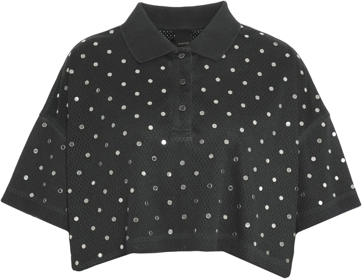 Tricou Polo Mesh polo shirt with appliqués 'Erve' - Img 2