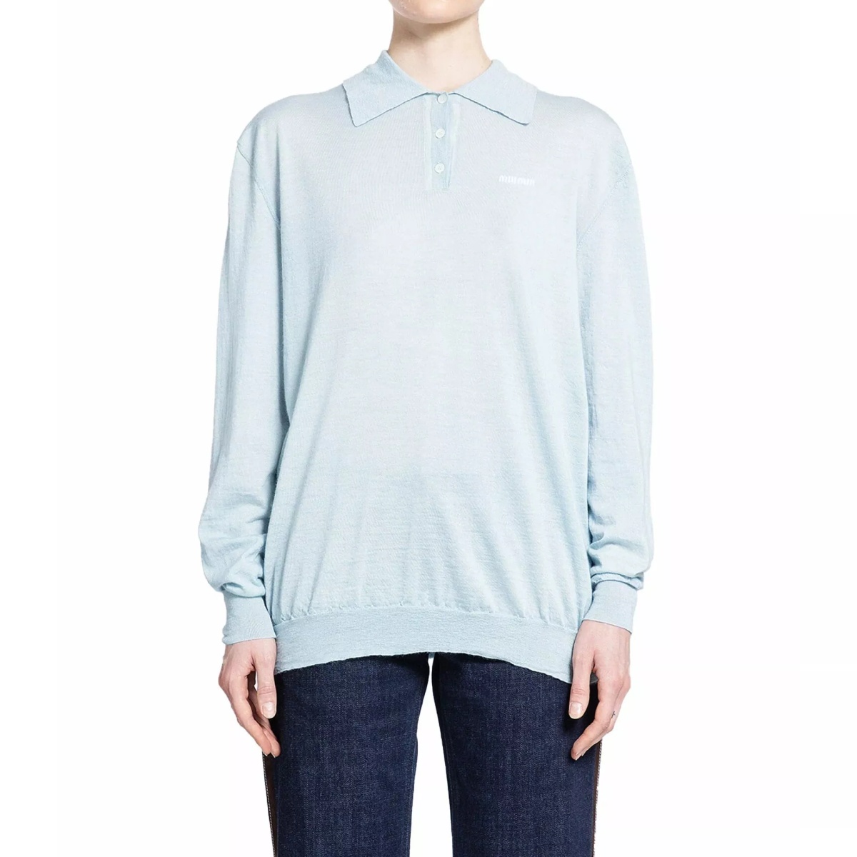 Tricou Polo Miu Miu Cashmere Polo - Img 2