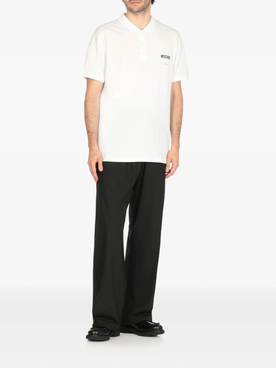 Tricou Polo Moschino alb - Img 3