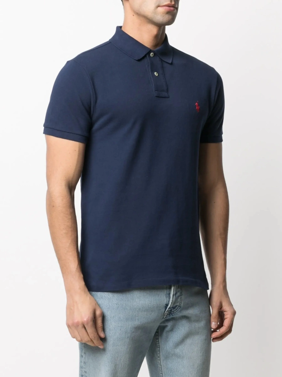 Tricou polo Ralph Lauren albastru din bumbac - Img 4