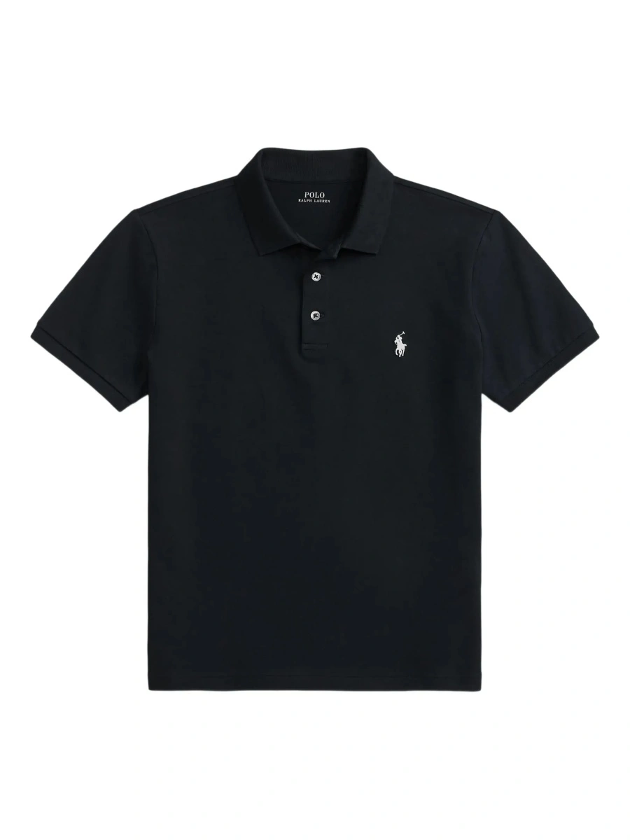 Tricou polo Ralph Lauren negru din bumbac 'Custom Fit' - Img 7