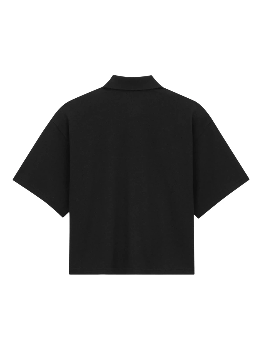 Tricou polo Saint Laurent negru din bumbac - Img 4