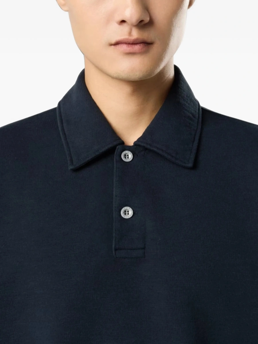 Tricou Polo Stone Island albastru din bumbac - Img 2