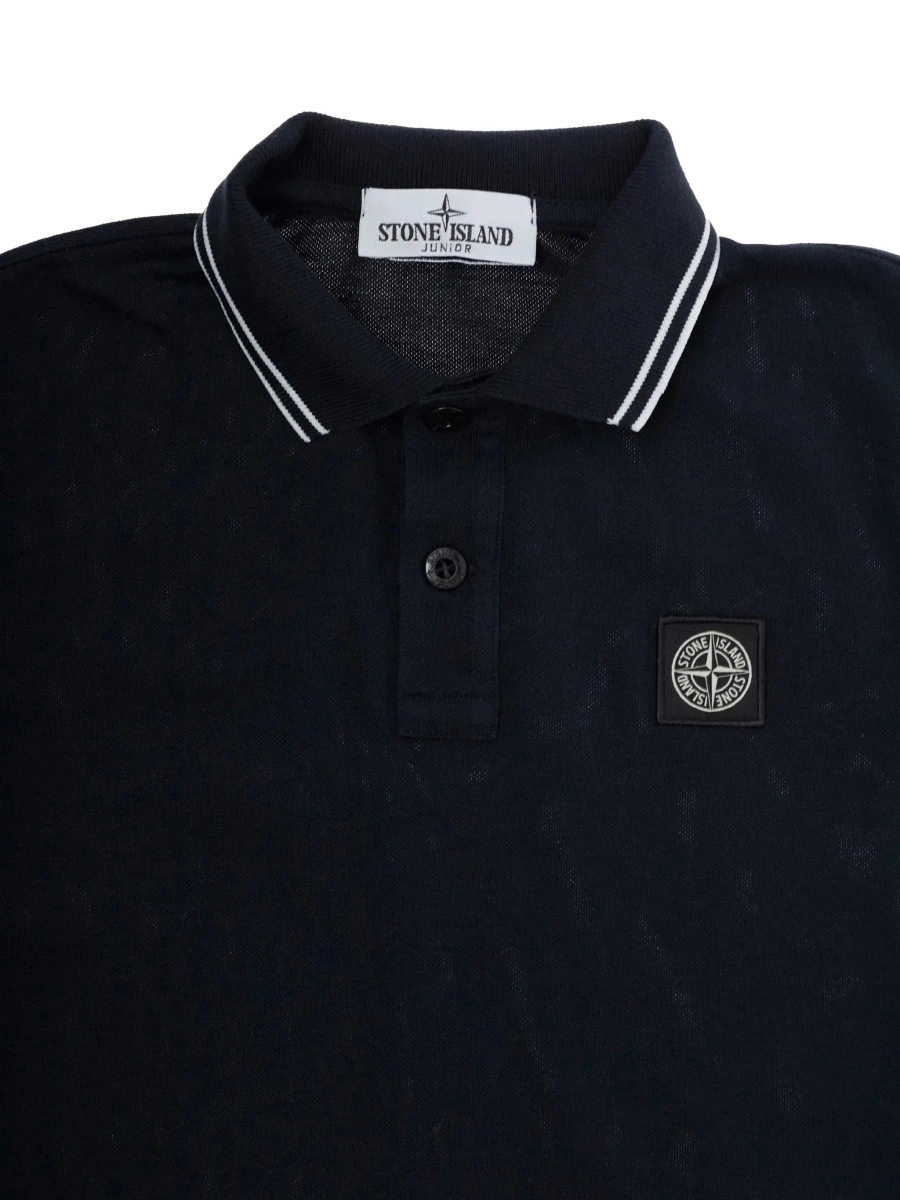 Tricou polo Stone Island albastru din bumbac - Img 5