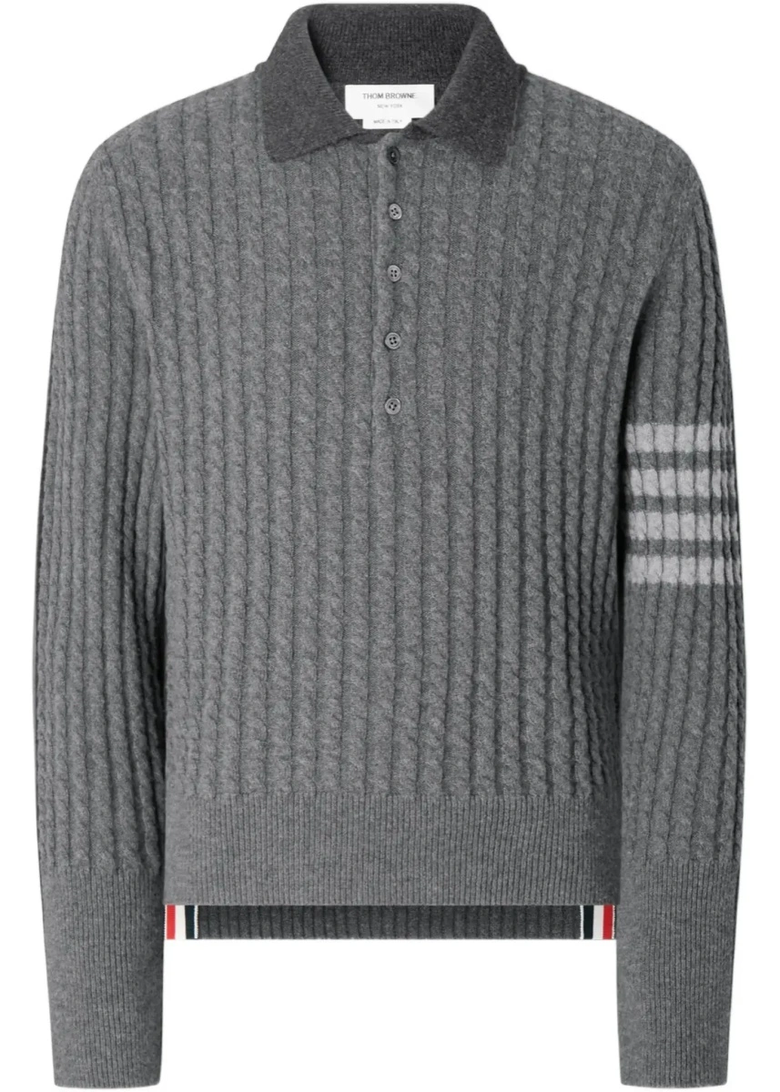 Tricou polo Thom Browne gri - Img 8