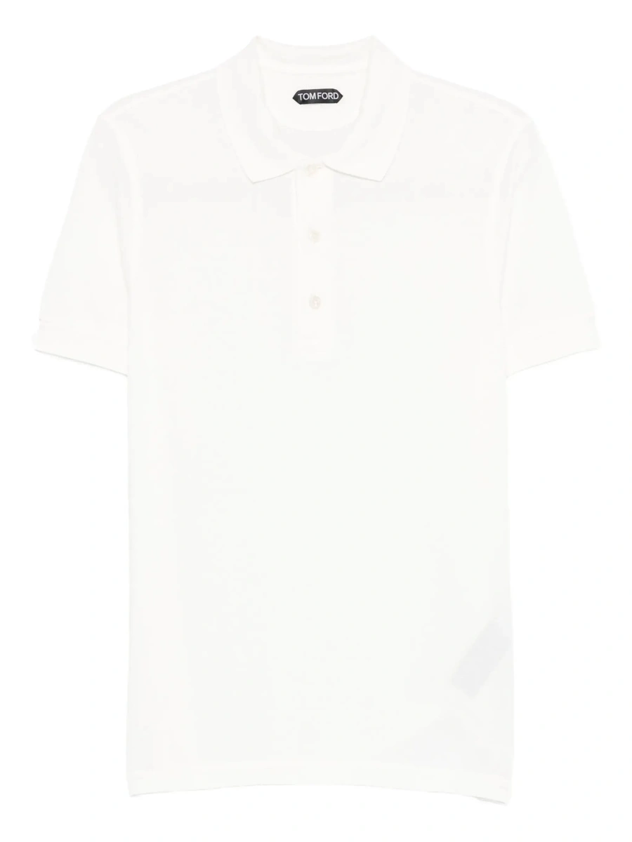 Tricou polo Tom Ford alb din bumbac - Img 8
