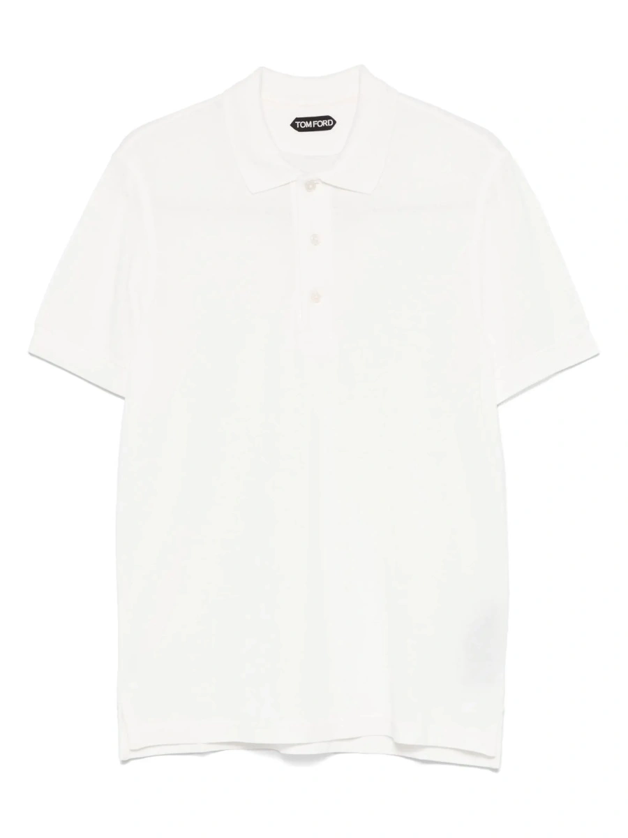 Tricou polo Tom Ford alb din bumbac - Img 7