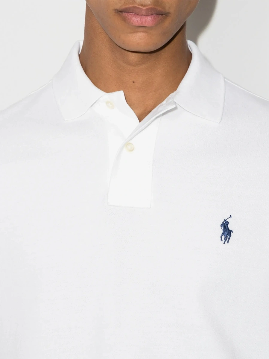 Tricou Ralph Lauren alb din bumbac 'Custom Fit' - Img 6