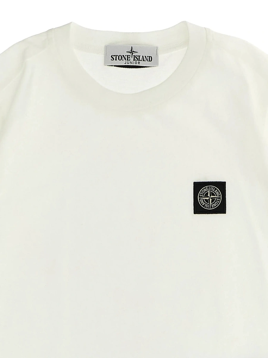Tricou Stone Island alb din bumbac - Img 5