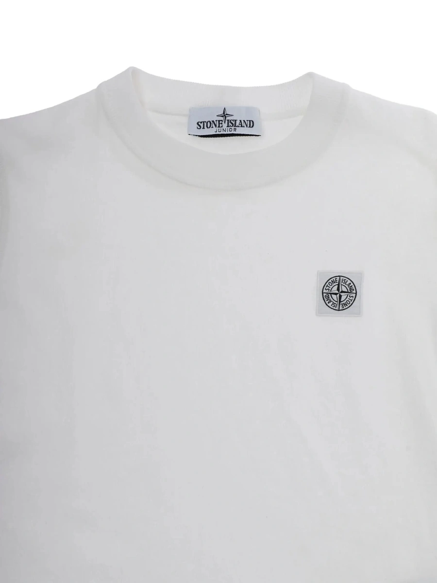 Tricou Stone Island alb din bumbac - Img 5