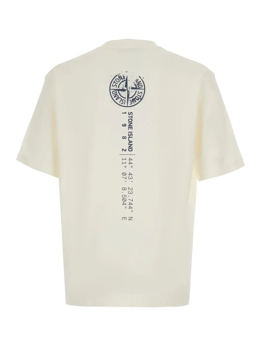 Tricou Stone Island bej din bumbac - Img 2