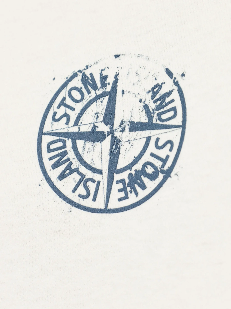 Tricou Stone Island bej din bumbac - Img 7