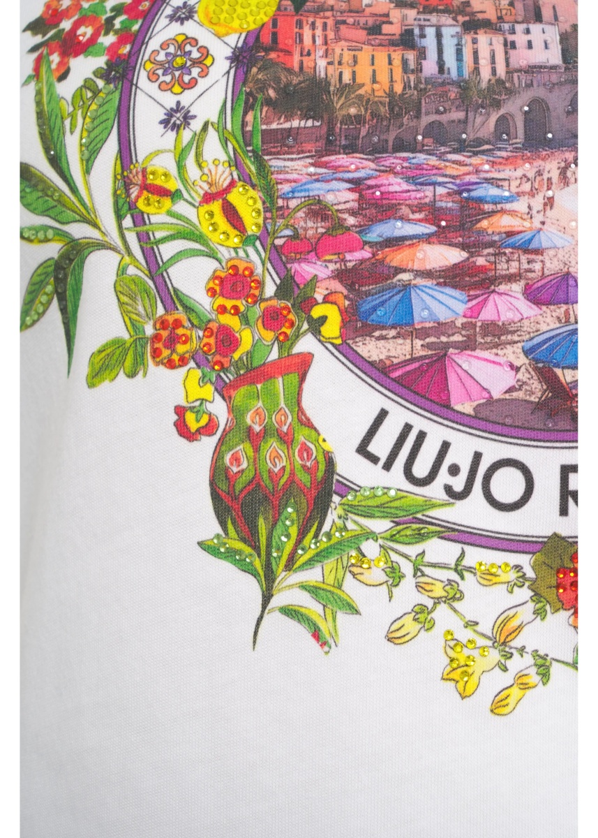 Tricou T-shirt with print and rhinestones - Img 4