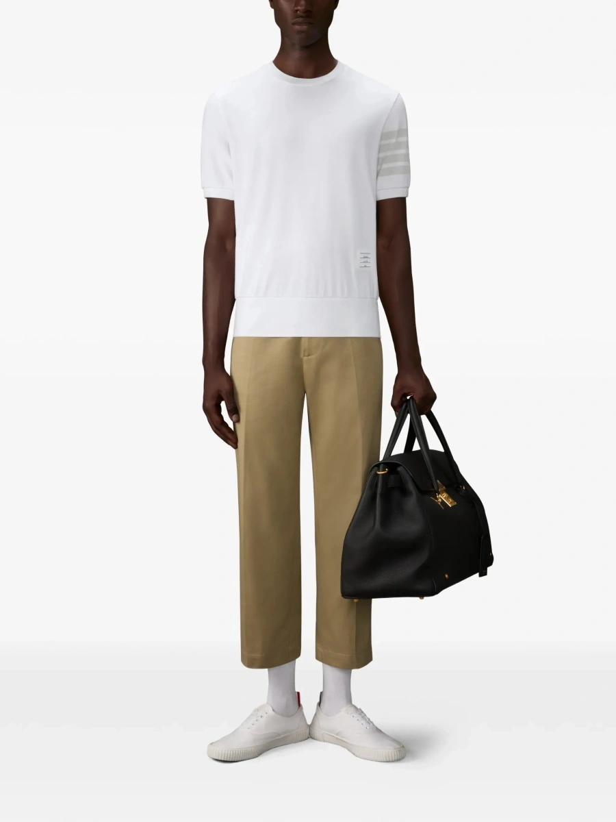 Tricou Thom Browne alb din bumbac - Img 4