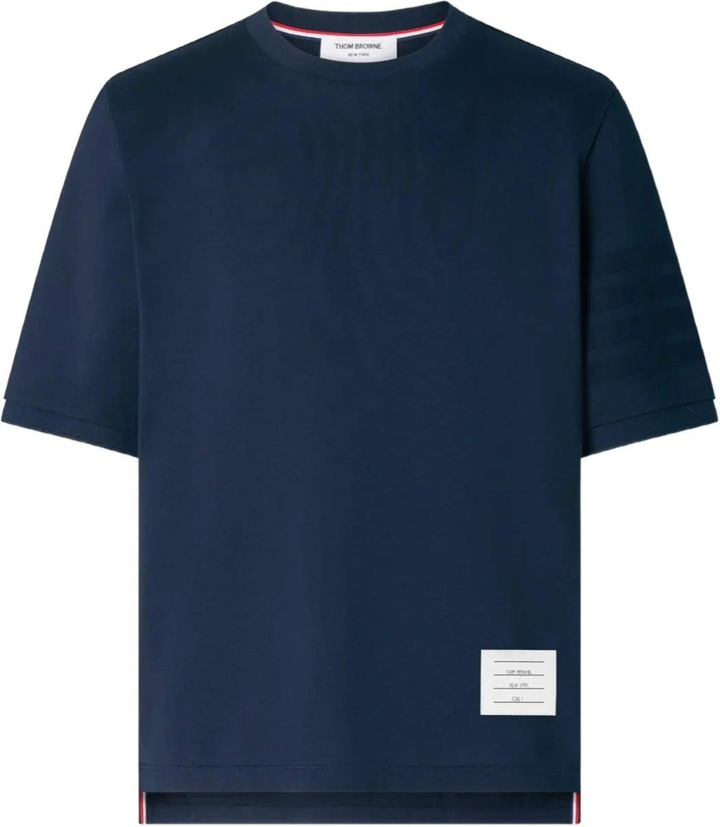 Tricou Thom Browne albastru din jerse - Img 8