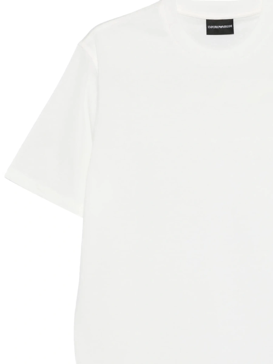 Tricou White T-Shirt with Logo Embroidery on the Front for Men - Img 5