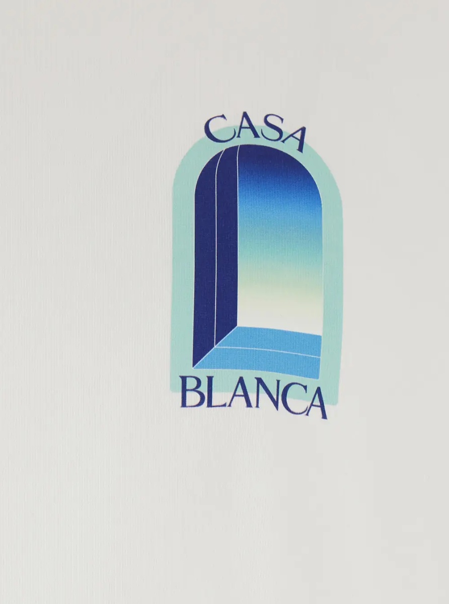 Tricou white T-shirt with logo print on the front and back in cotton for Men - Img 3