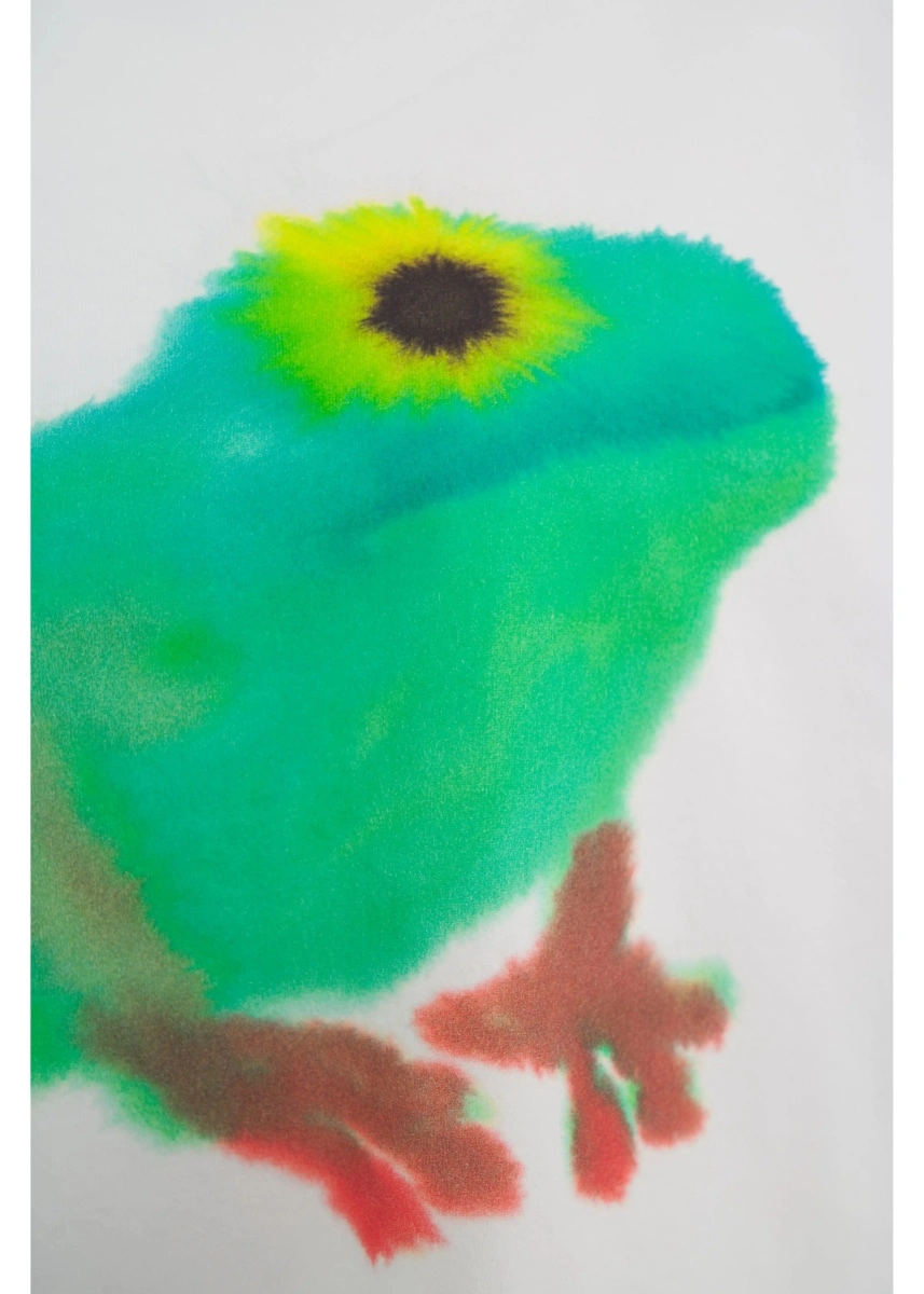 Tricou Wild Animals alb 'Frog' - Img 4