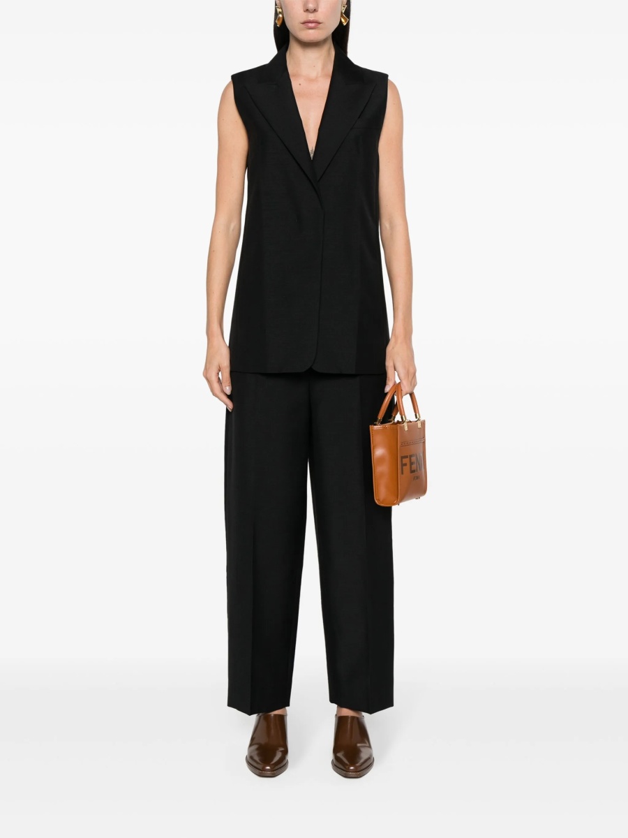 Vesta Fendi neagra din lana si mohair - Img 2