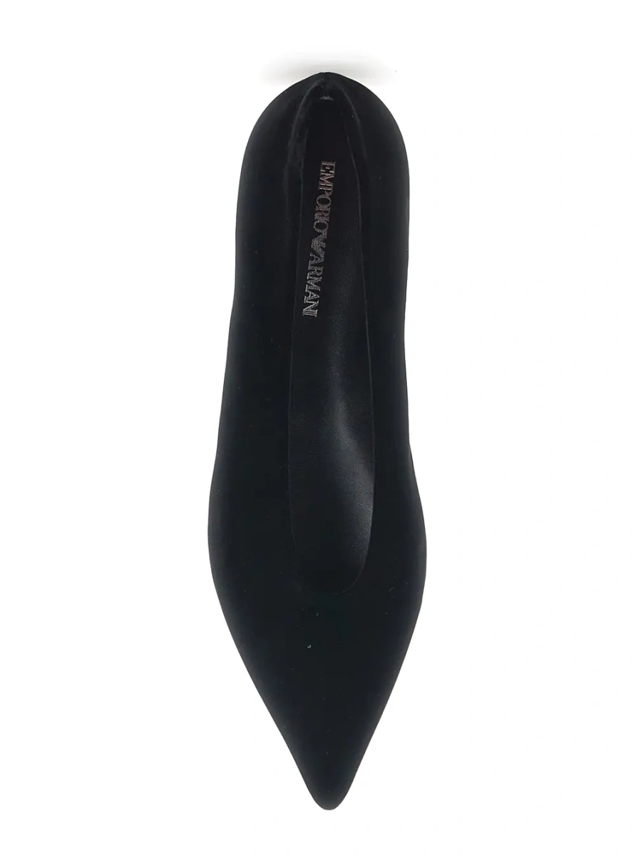Balerini Black Ballet Shoes with Pointed Toe in Ecosuede for Women - Img 4