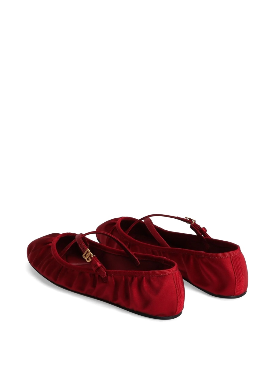 Balerini Dolce &amp; Gabbana rosii din material textil - Img 3
