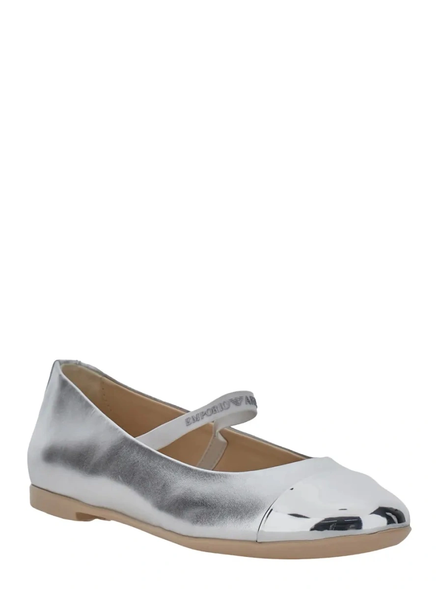 Balerini EMPORIO ARMANI KIDS gri din piele - Img 2