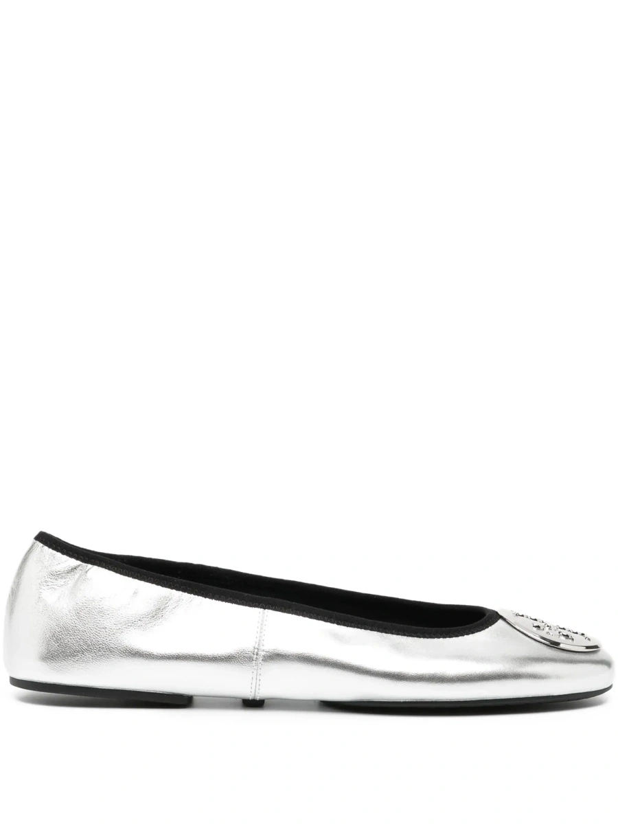Balerini Tory Burch argintii din piele - Img 8