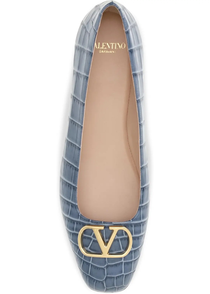Balerini VLogo Signature croc-effect Ballerinas - Img 4