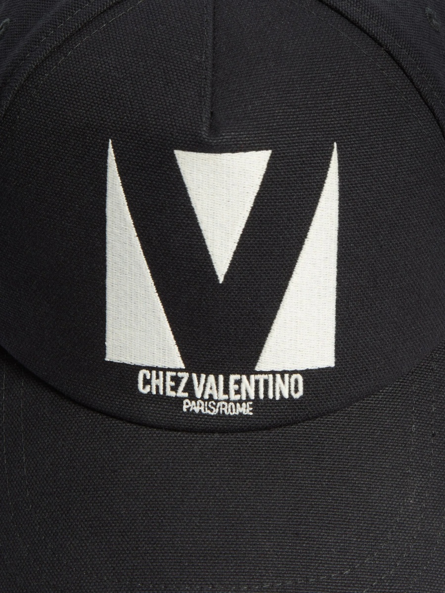 Basca Valentino Garavani neagra din bumbac si polyester - Img 4