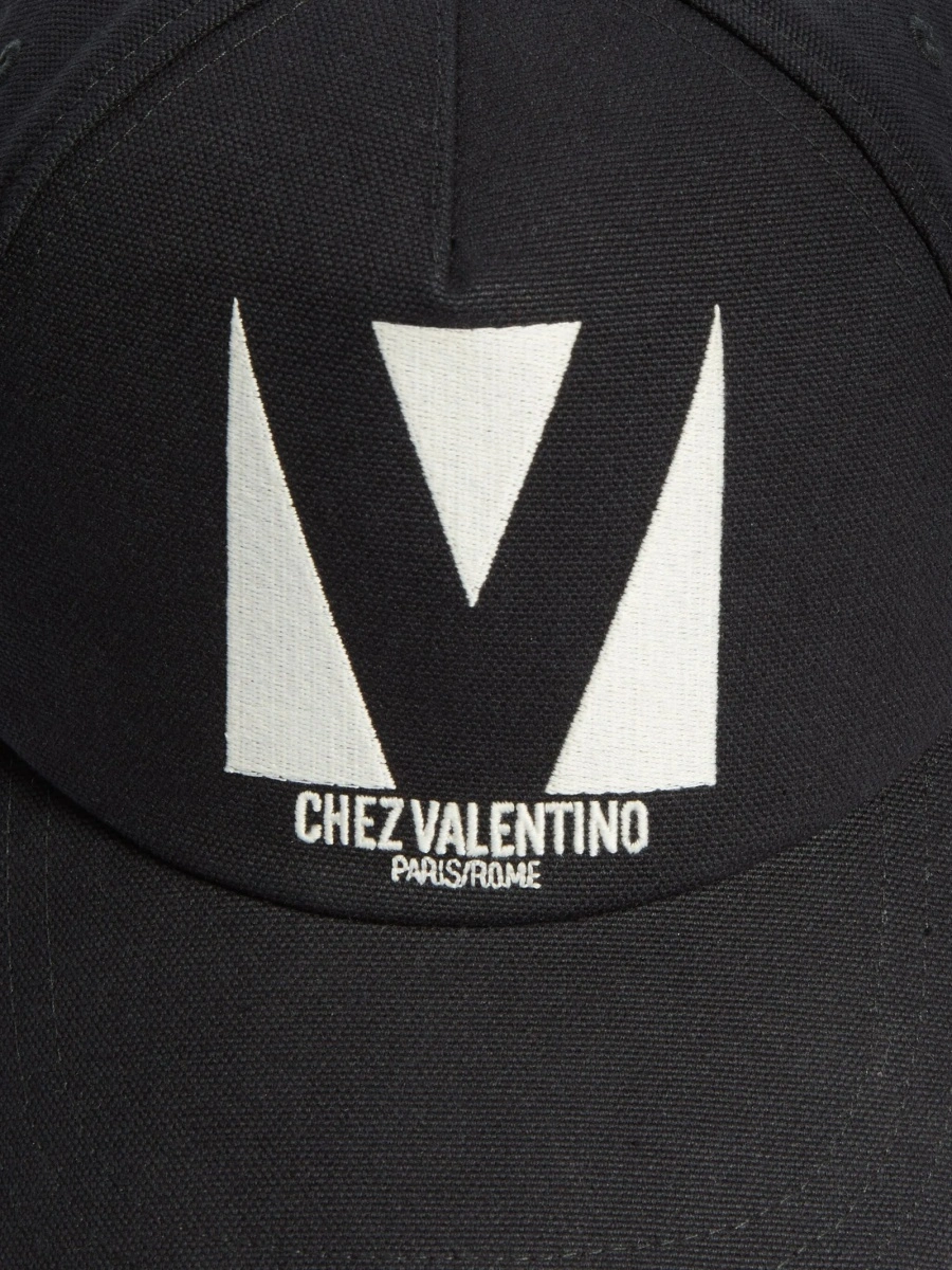 Basca Valentino Garavani neagra din bumbac si polyester - Img 4
