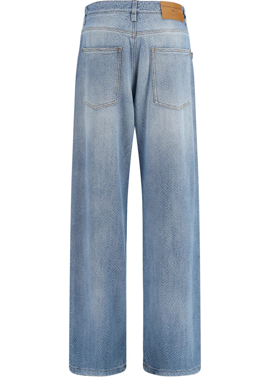 Blugi Baggy Jeans in pure cotton with resca pattern - Img 2