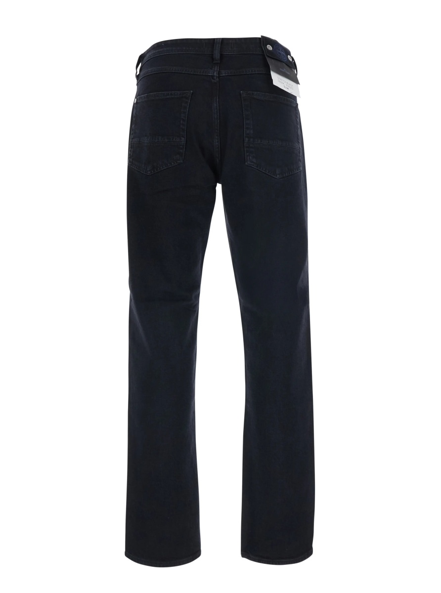 Blugi black Slim jeans with logo patch on the back in denim for men - Img 4