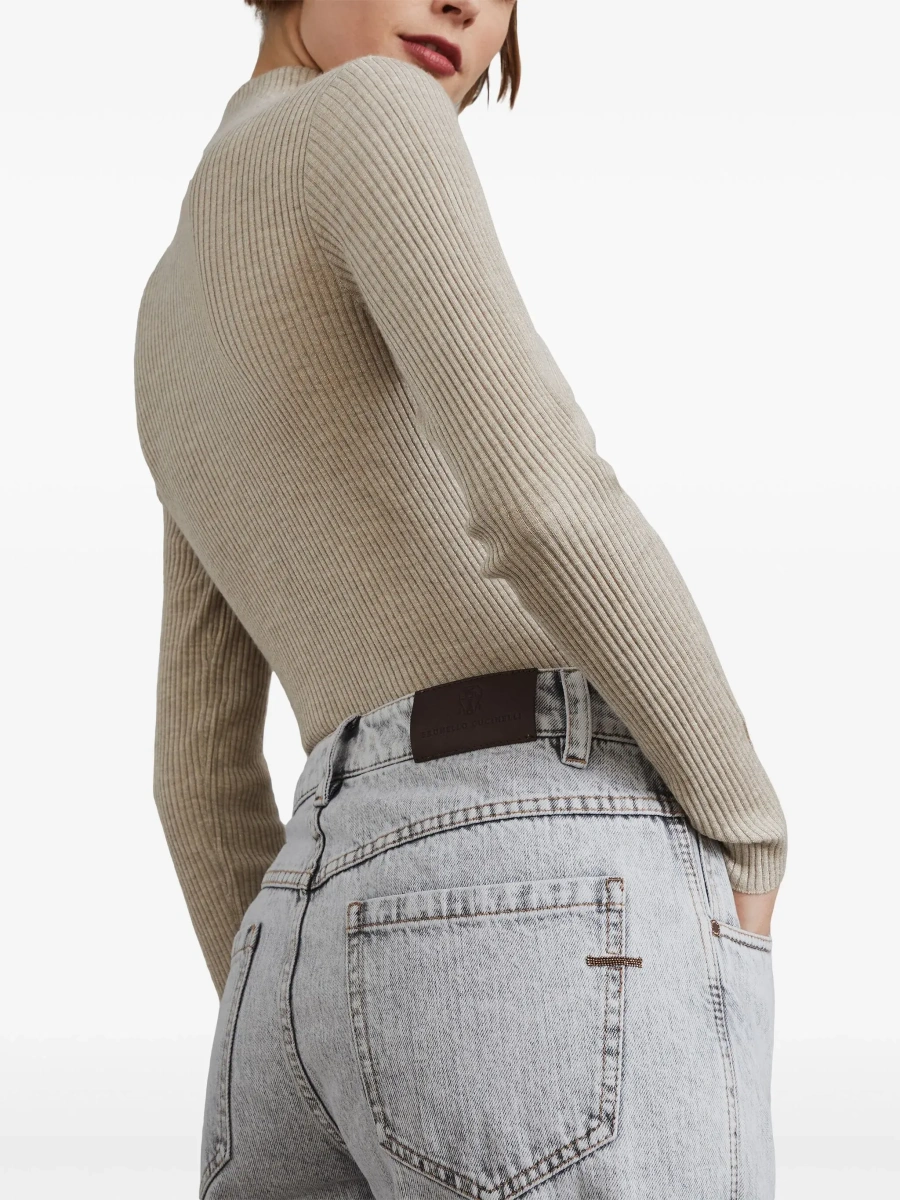 Blugi Brunello Cucinelli multicolor din denim - Img 7