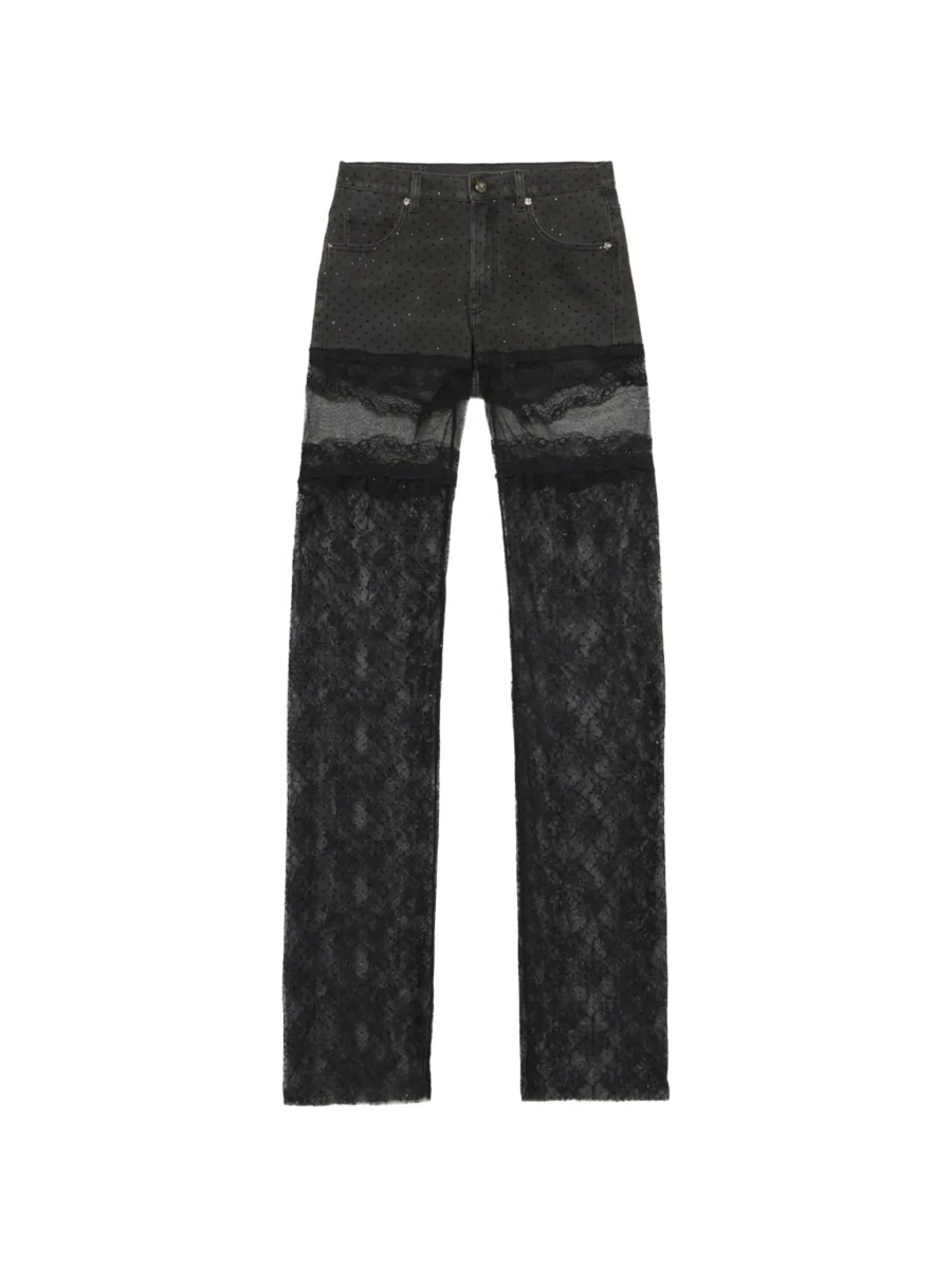 Blugi Denim Pants with Pockets and Front Closure. Cotton. Black. Woman - Img 7