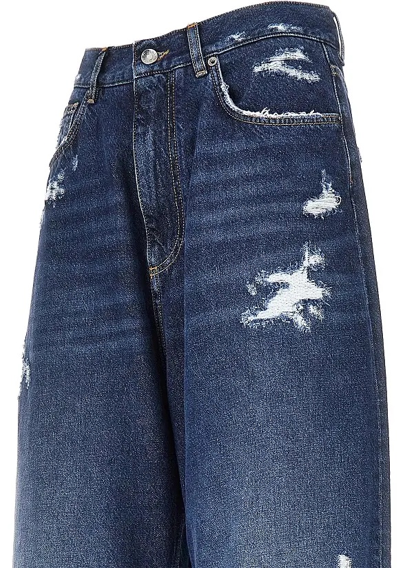 Blugi Distressed denim oversized pants - Img 2